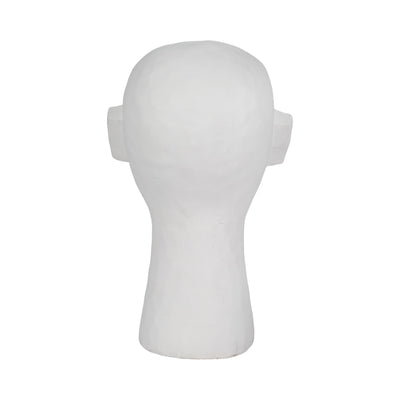 12" Looking Up Face Sculpture, White