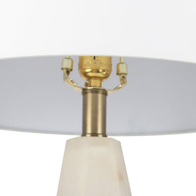 26" Laurel Alabaster Table Lamp, White