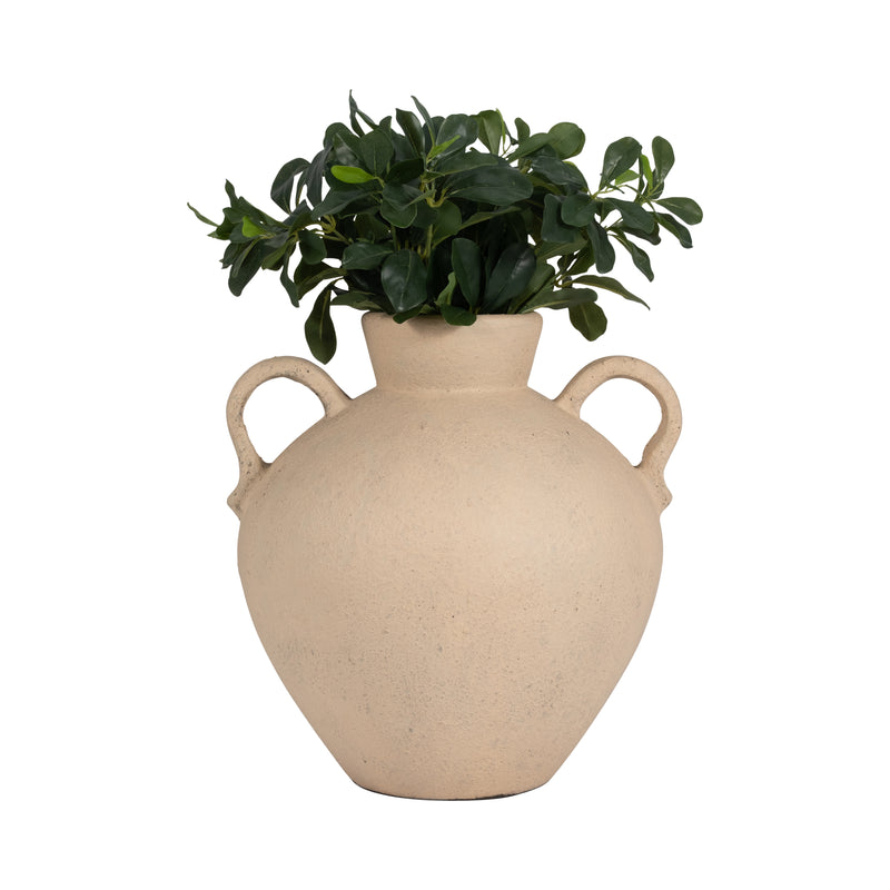 TERRACOTTA, 17" ORGANIC JUG WITH 2 HANDLES, IVORY