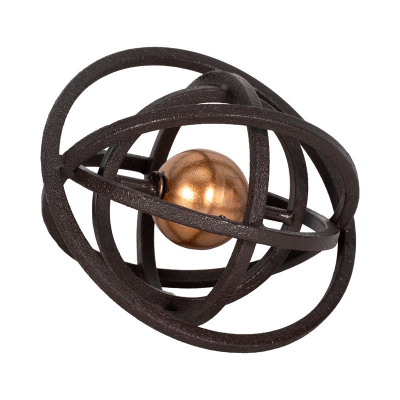 6" Armillary Orb, Black/gold