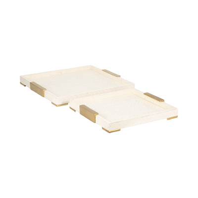 S/2 16/20" Carley Resin Trays, Natural