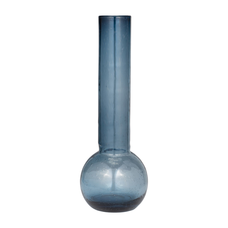 GLASS, 20" VASE BLUE