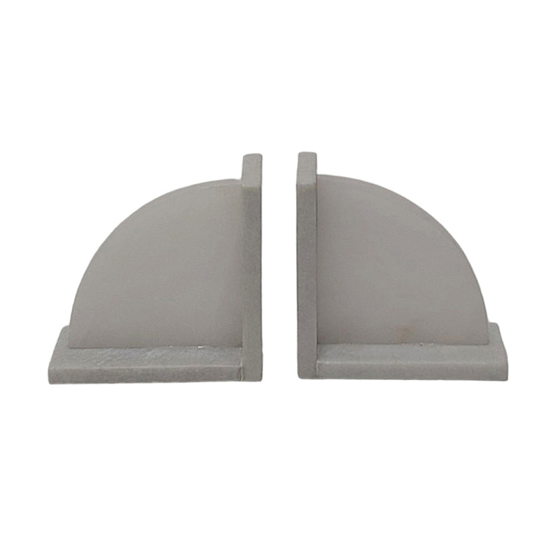 S/2 6" Alabaster Arc Bookends, White