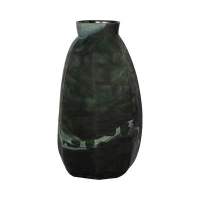 20" Savu Large Green Glass Vase