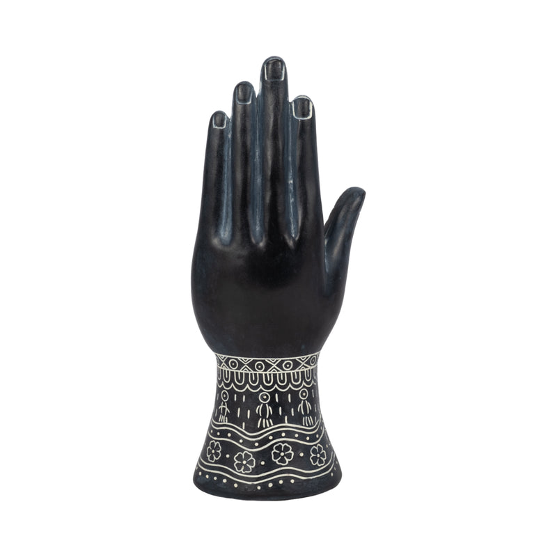 RESIN, 10" TATTOO HAND, BLACK