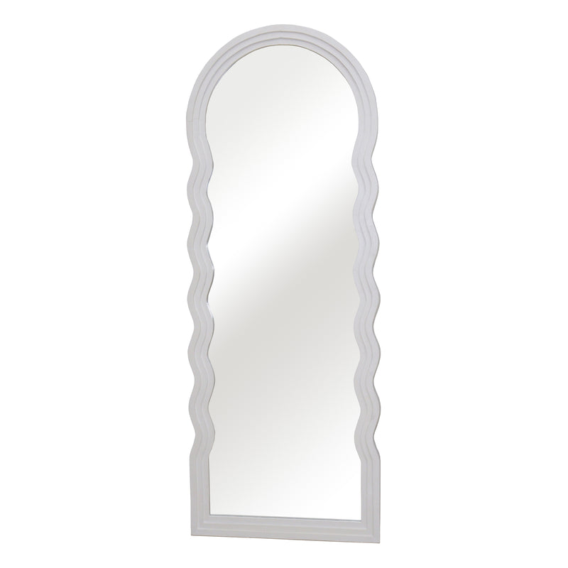 24x64 Layered Curvy Leaner Mirror, White