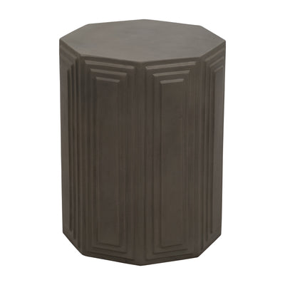 Concrete, 18" Geometric Accent Table, Dark Grey