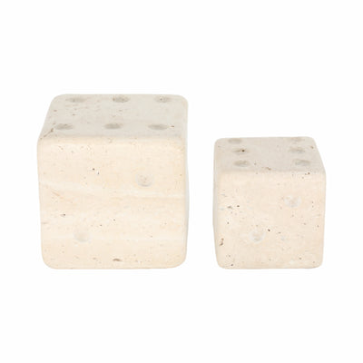 S/2 3/4" Mistry Travertine Dice