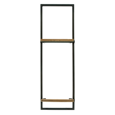 S/5 WOOD/METAL WALL SHELVES