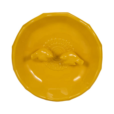 11" Flower Bird Bath, Yellow