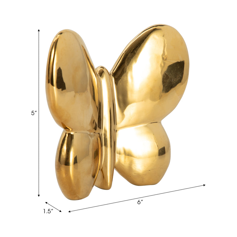 CER, 6" BALLOON BUTTERFLY, GOLD