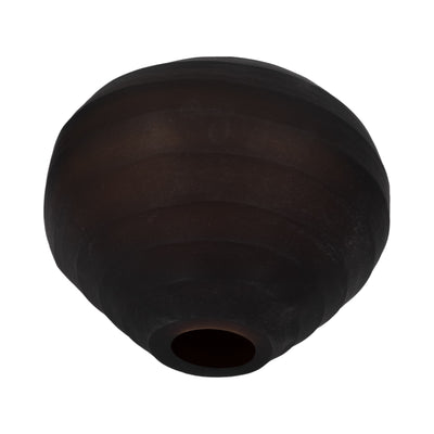 Glass, 10" Rotund Vase, Smokey Brown