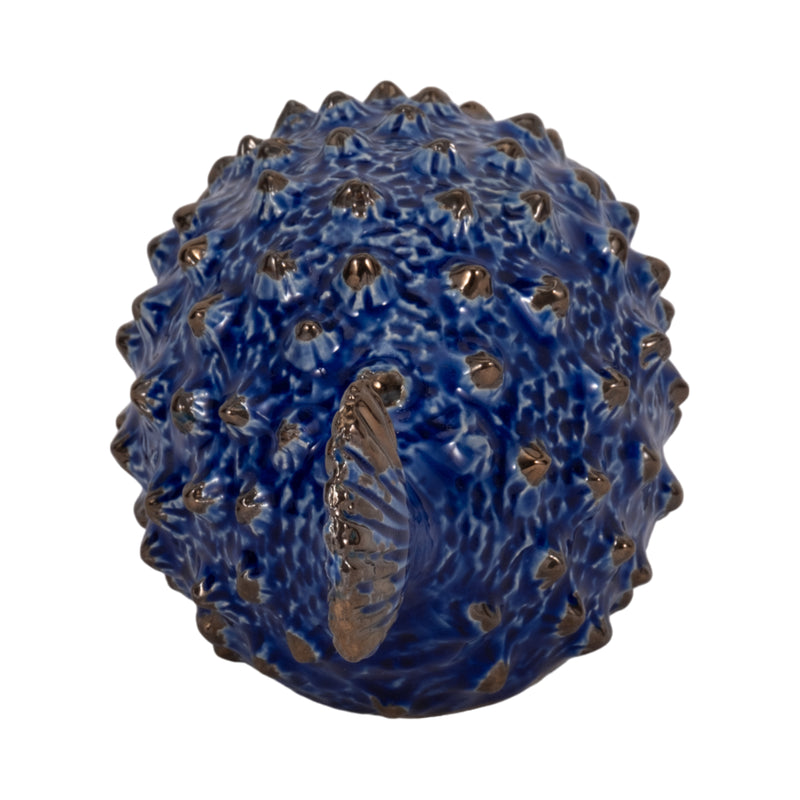 BLUE CERAMIC PUFFER FISH 10"