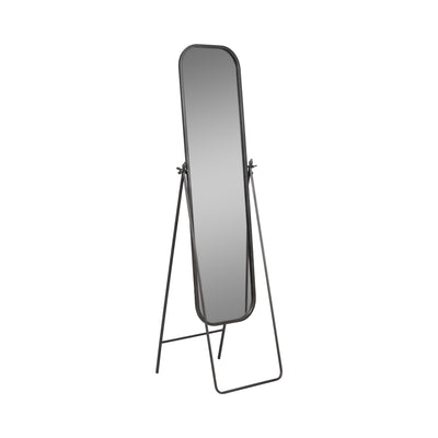 METAL, 21X69 FLOOR MIRROR ON STAND, BLACK