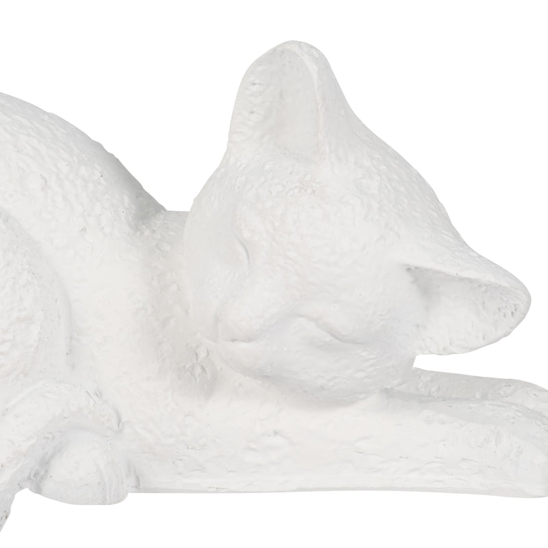 7" Sleeping Kitty, White