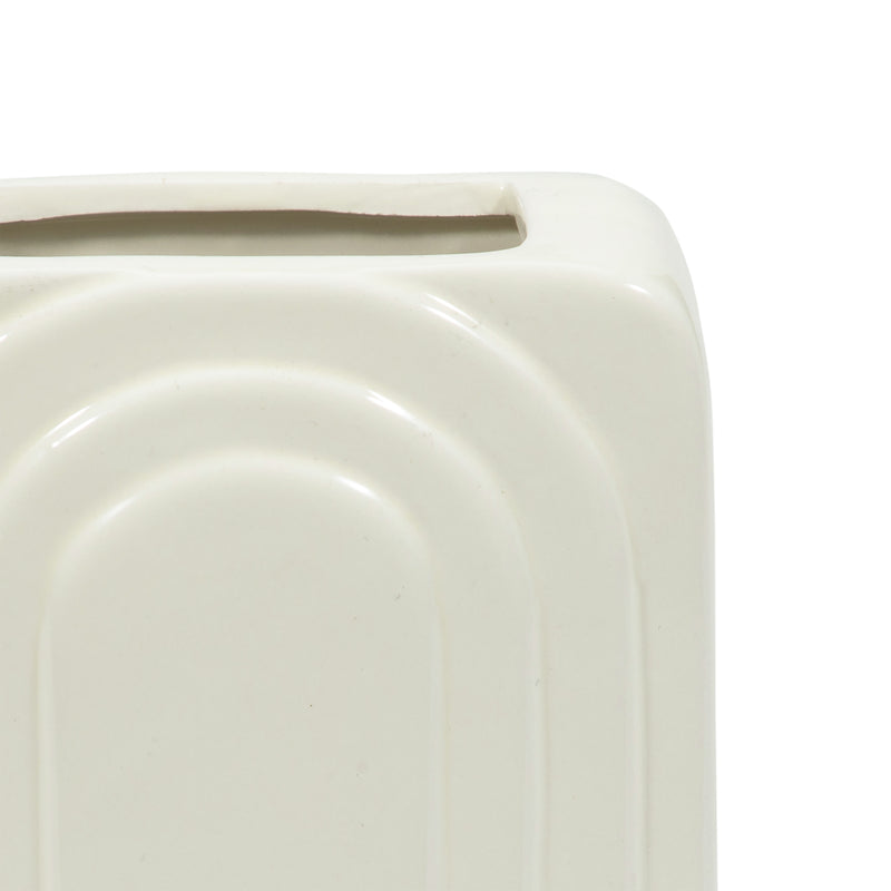 DOL, 7" RECTANGULAR VASE, WHITE