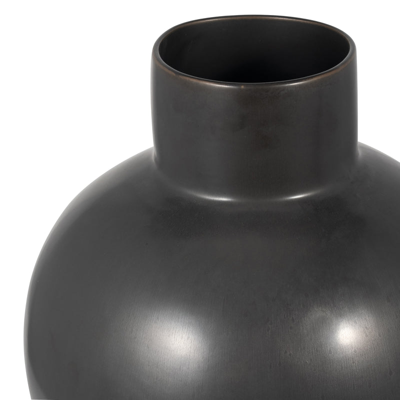 CER, 18"H BUBBLE VASE, BLACK VOLCANIC