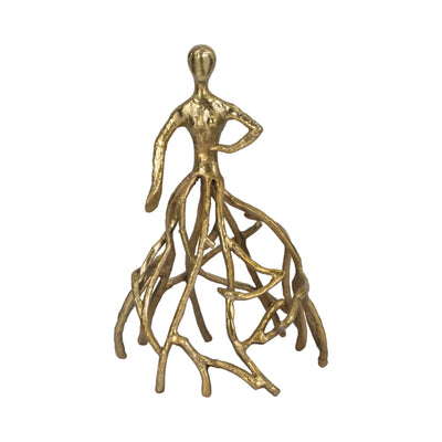 Metal, 14" Dancing Lady, Gold