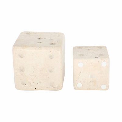 S/2 3/4" Mistry Travertine Dice