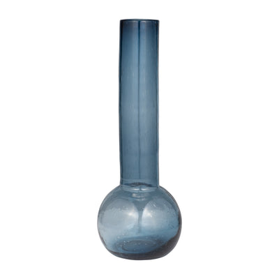 GLASS, 20" VASE BLUE