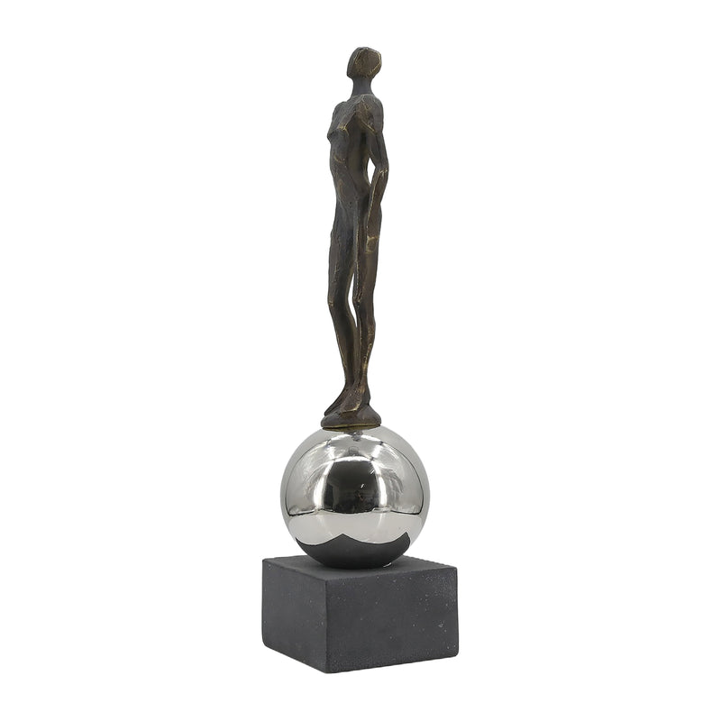 22" Augusta Male Statuary With Steel Sphere