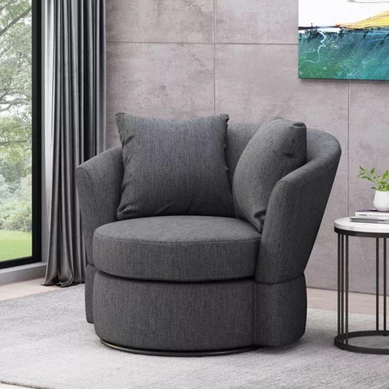 Modern Sleek Linen Arm Chair - 80x85x85 cm - By Alhome