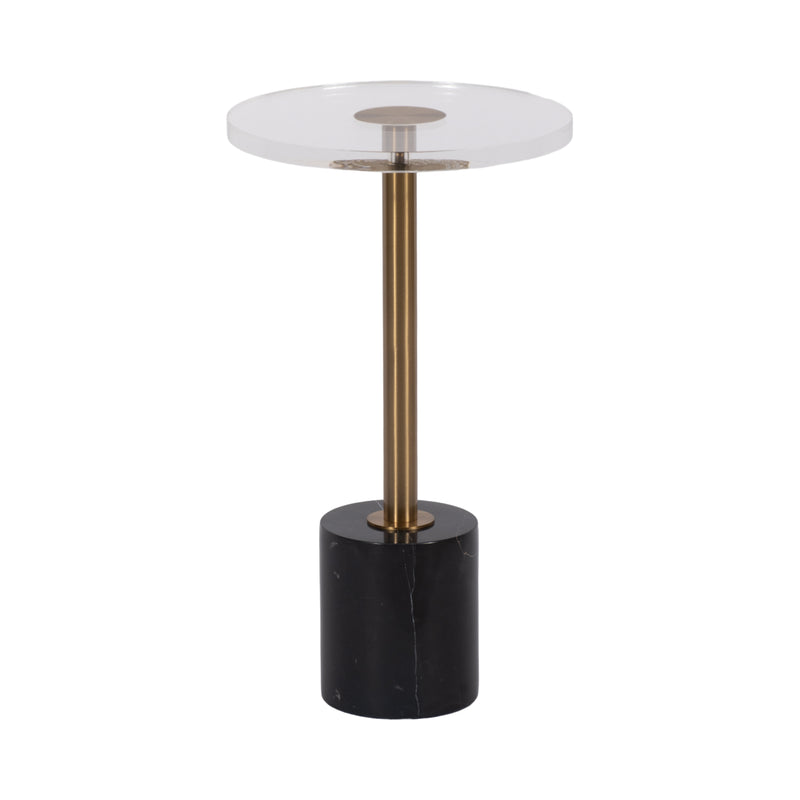 21" ELISIA ACRYLIC AND MARBLE ACCENT TABLE