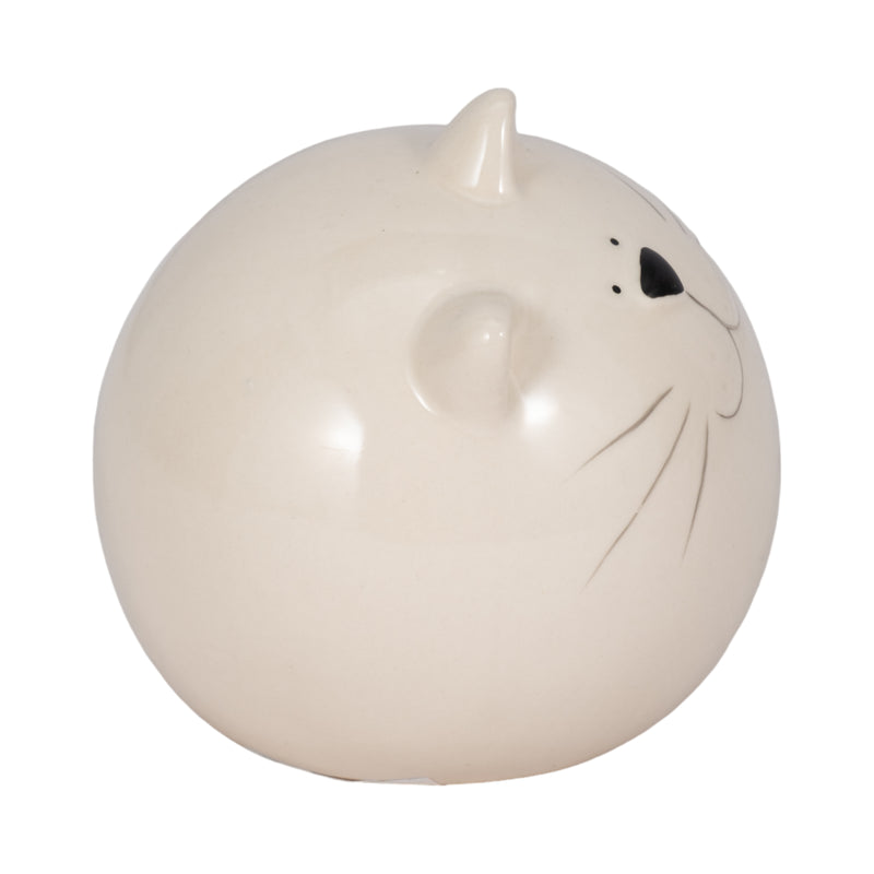 5" Kitty Orb, White