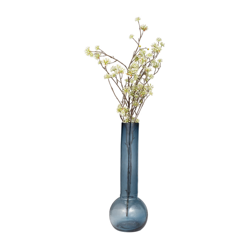 GLASS, 20" VASE BLUE