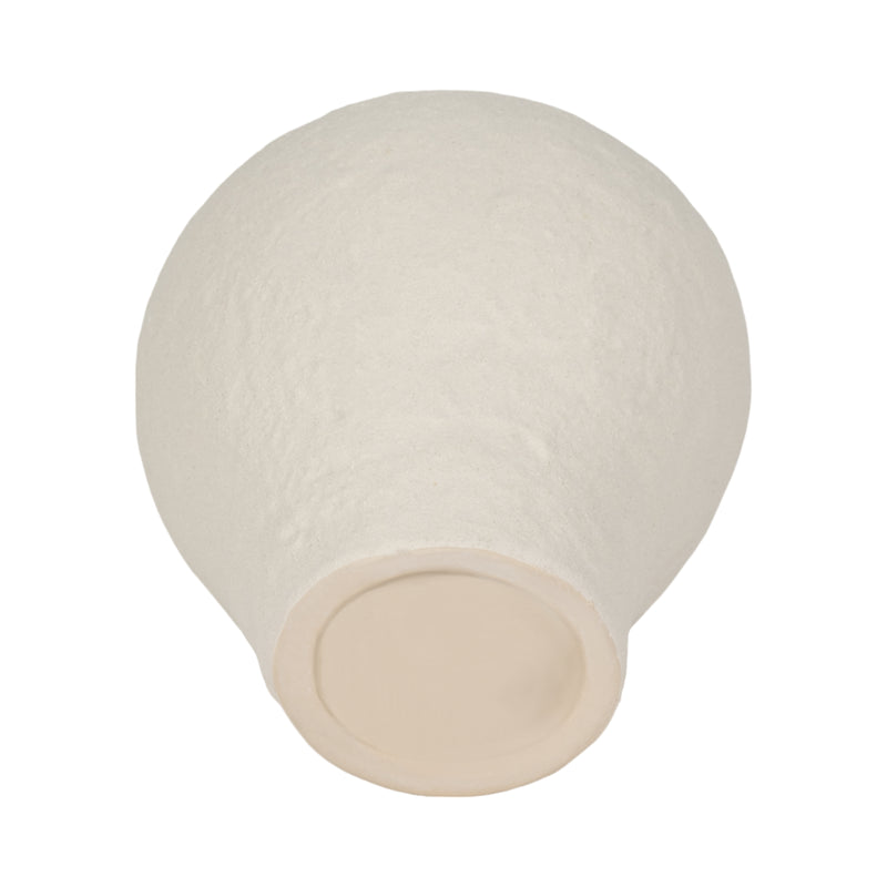 8" Curved Rough Vase, Cream White