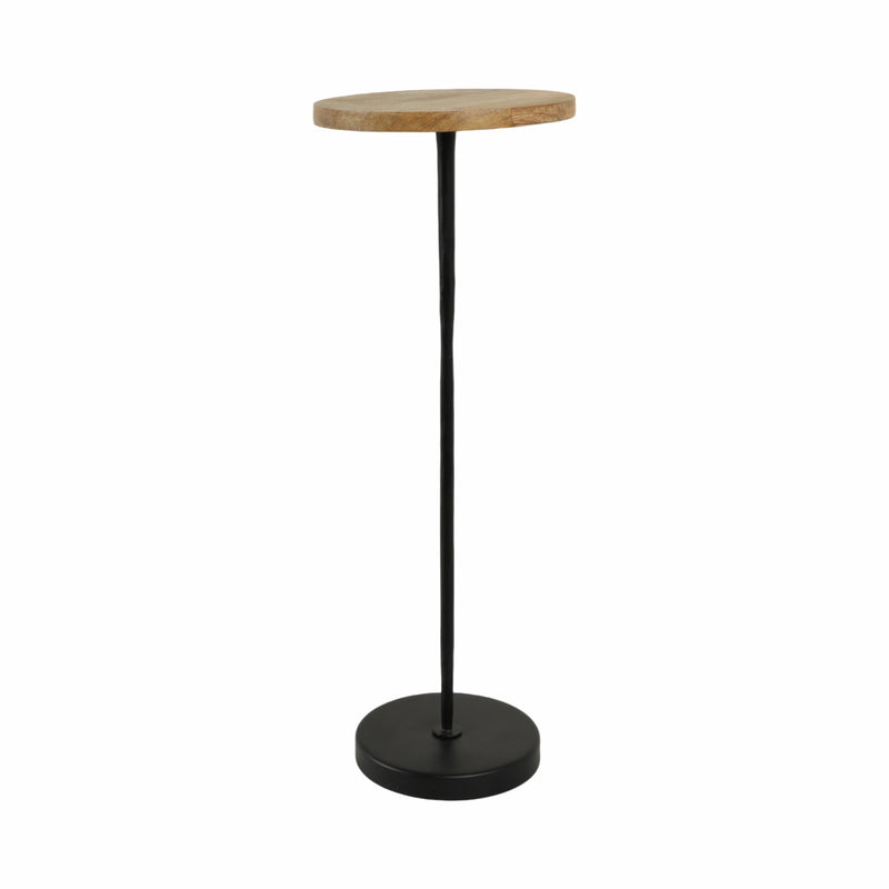 Metal/Wood, 21"H Drink Table, Brown/Black Kd