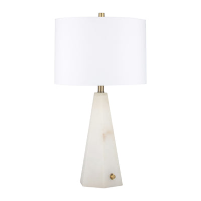 26" Laurel Alabaster Table Lamp, White