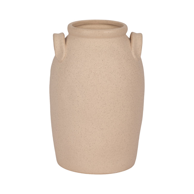 8" Textured Jug With Handles, Sand