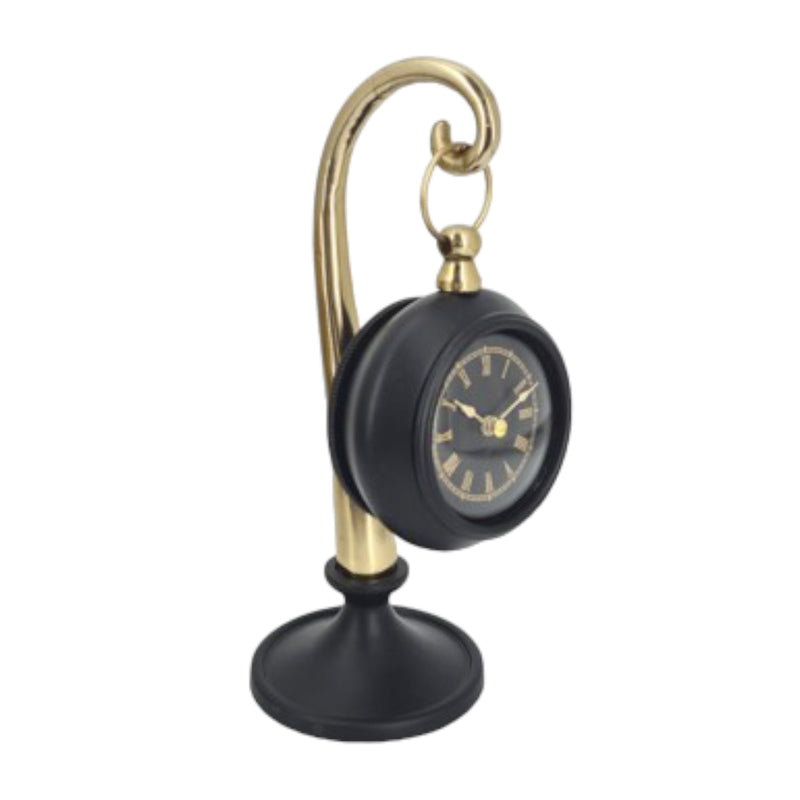 8" Avignon Gold And Black Desk Clock