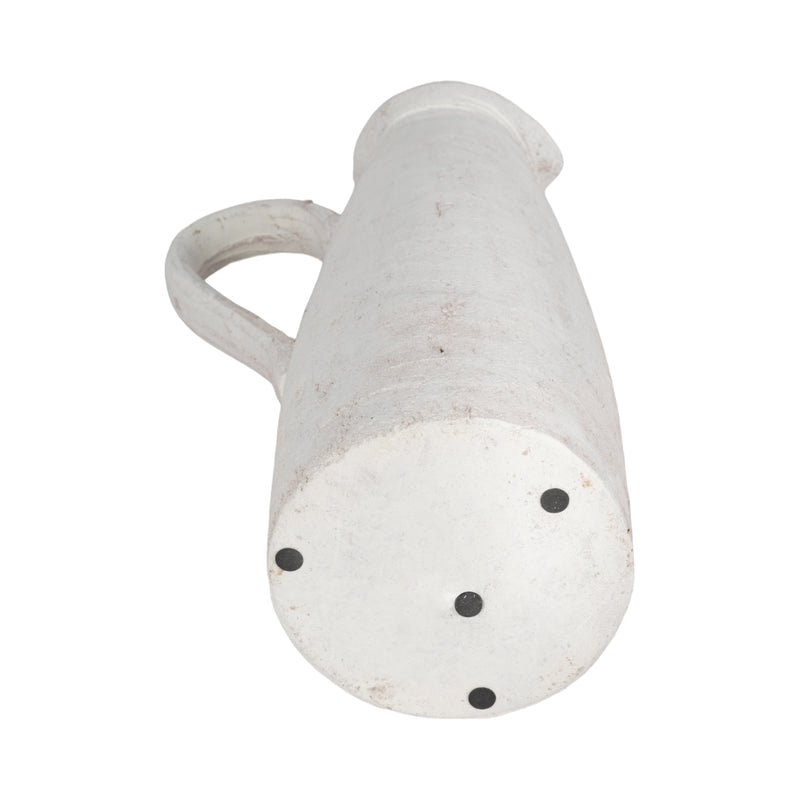 17" Pitcher Rough Finish, White