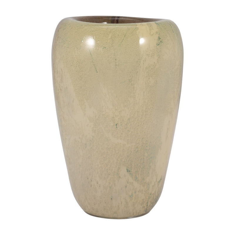 GLASS, 13" 2-TONE VASE, NUDE