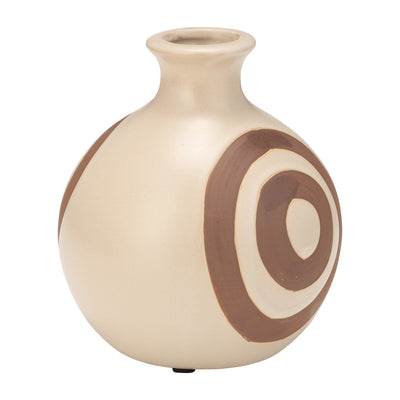 CER, 7"H ABSTRACT VASE, IRISH CREAM