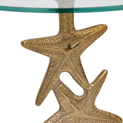 Metal/glass 15"d/25"h,gold Starfish Sidetable Kd