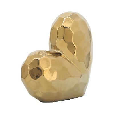 GOLD CERAMIC HEART 7.75"