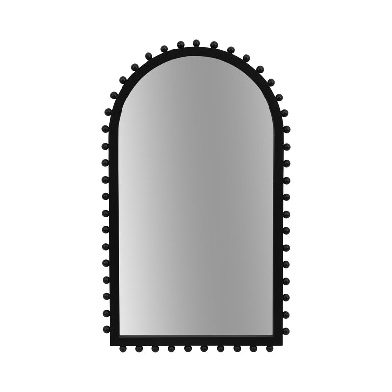 WOOD, 24X39 BEADED ARCH MIRROR, BLACK