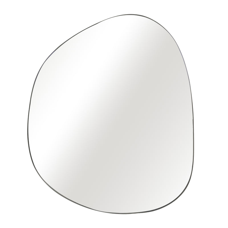 30x35" Irregular Round Mirror, Black