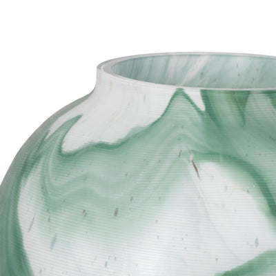 13" Ebb & Flow Vase, Green/clear