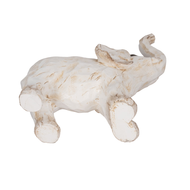 11" ELEPHANT FIGURINE , WHITE