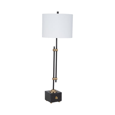 36" Hilliard Marble Buffet Table Lamp, Gold/black