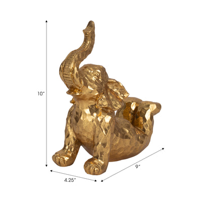 10" Yoga Elephant, Gold