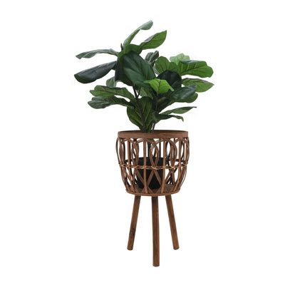 S/3 BAMBOO PLANTERS 11/13/15" BROWN