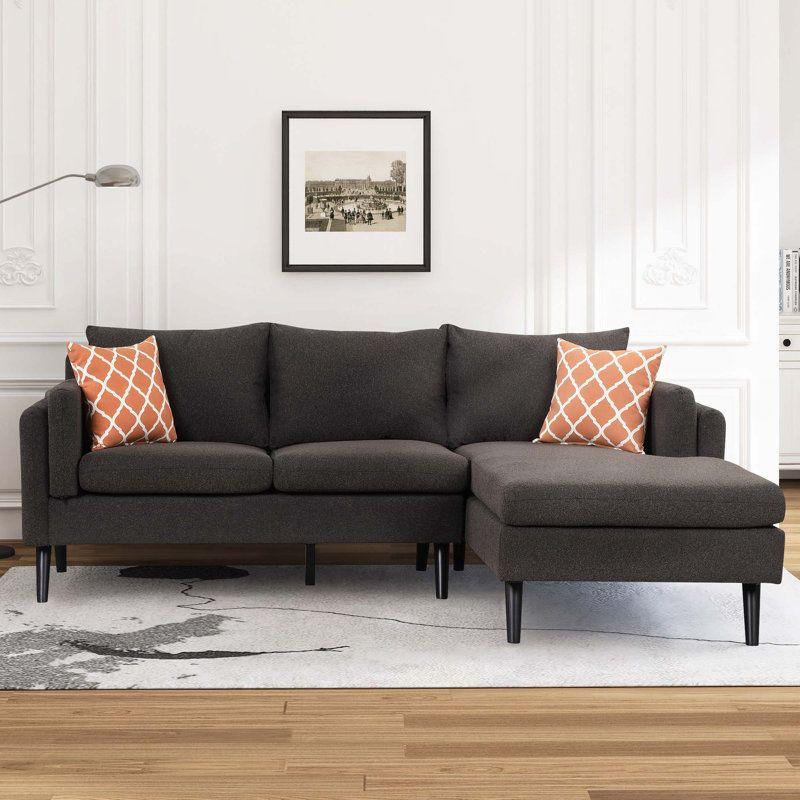 Modern Linen L-Shape Sofa - 270x150x85x85 cm - By Alhome