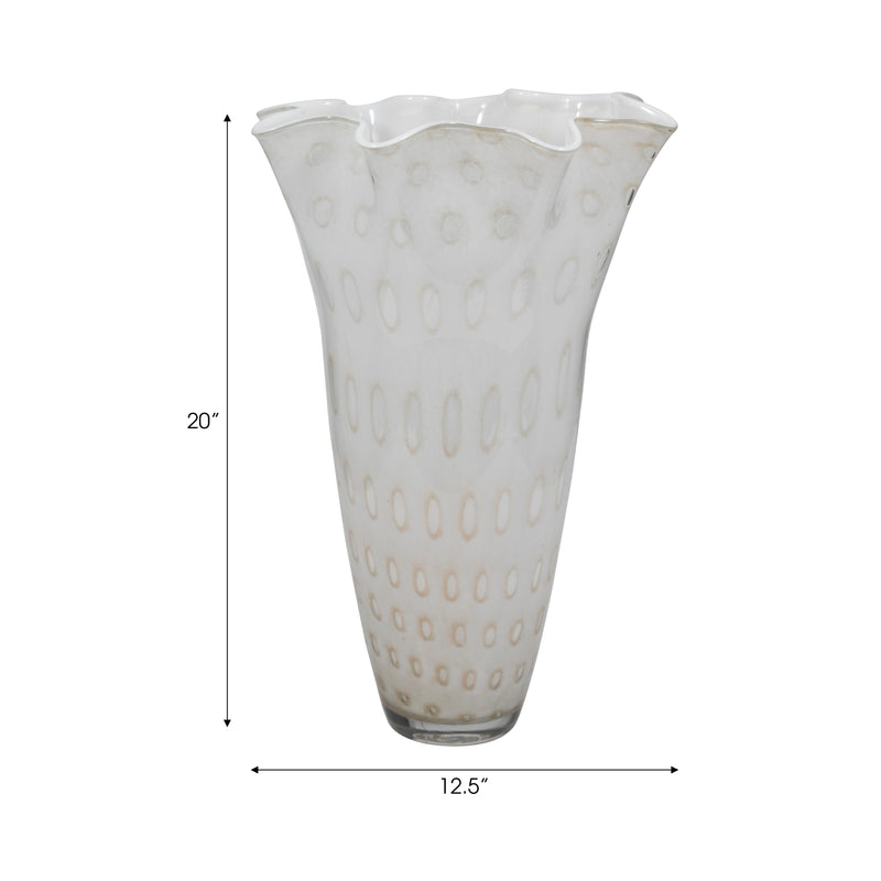 20" Meira Ivory Bouquet Glass Vase