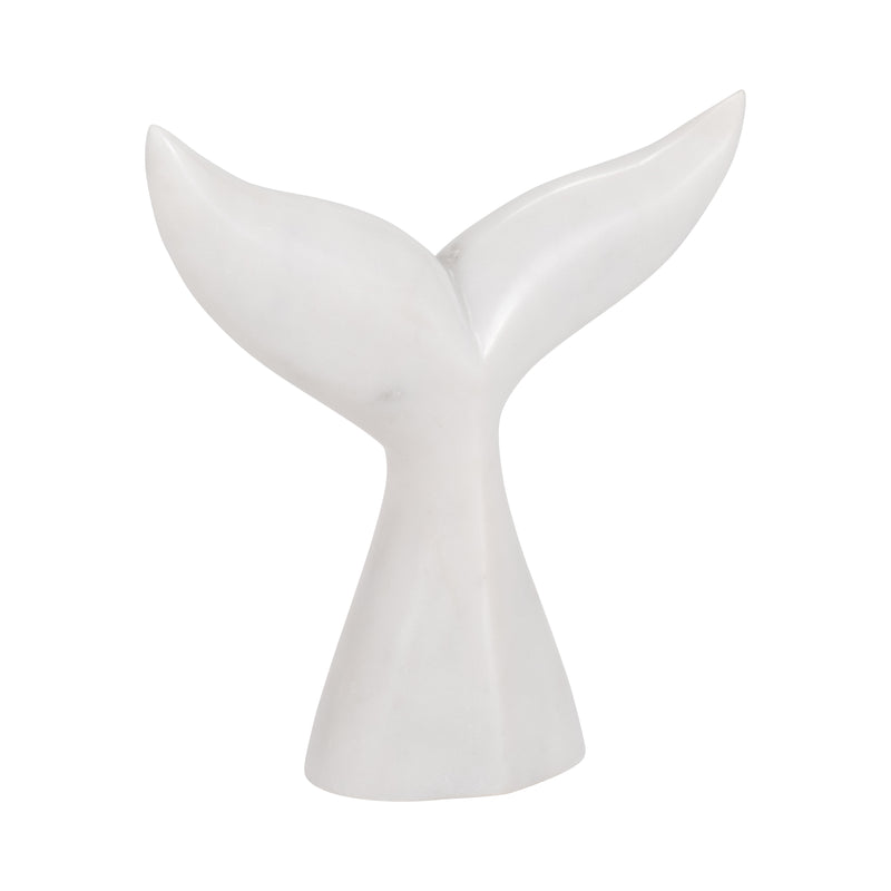 Marble, 7" Whale Tail, White