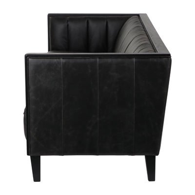 89" Eclipse Leather Sofa, Black